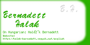 bernadett halak business card